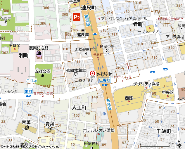 浜松支店付近の地図